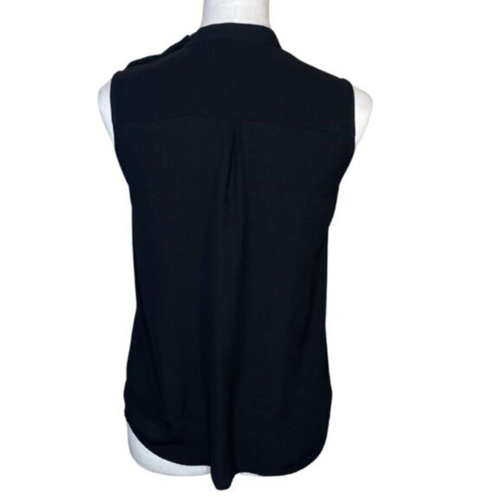 SM Woman Career Corporate Goth Mock Neck Sleeveless Button Shoulder Shell XS - Picture 3 of 7